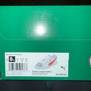 Puma Clyde Leopard Women's Shoes - White and Red